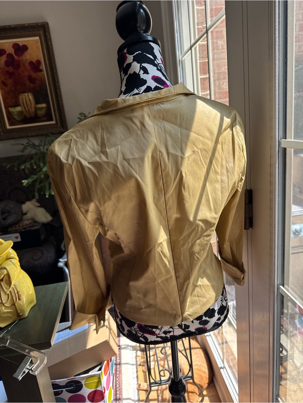 JS Boutique Rouched Gold Blouse - Picture 2 of 4